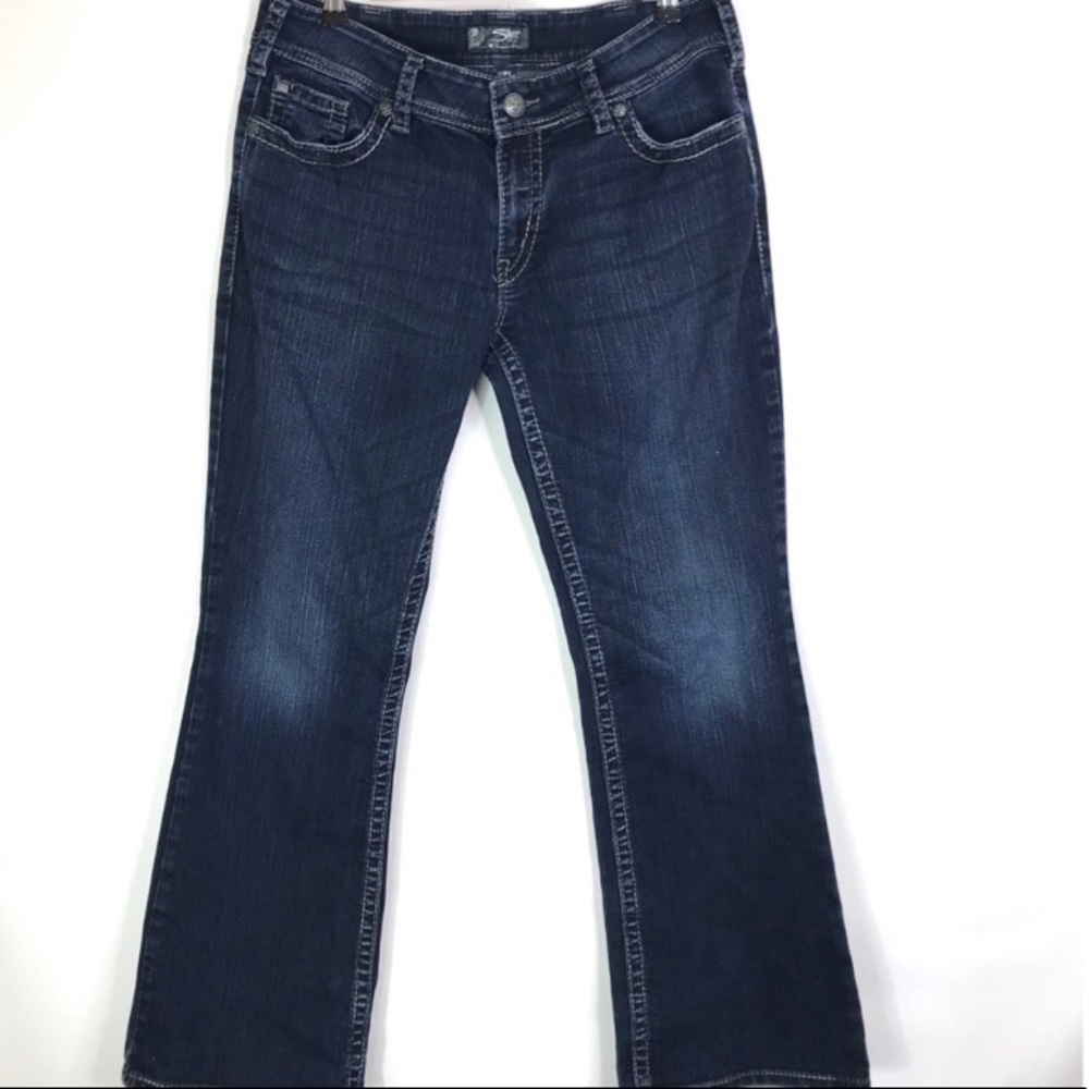 Silver Suki Surplus stretch jeans.